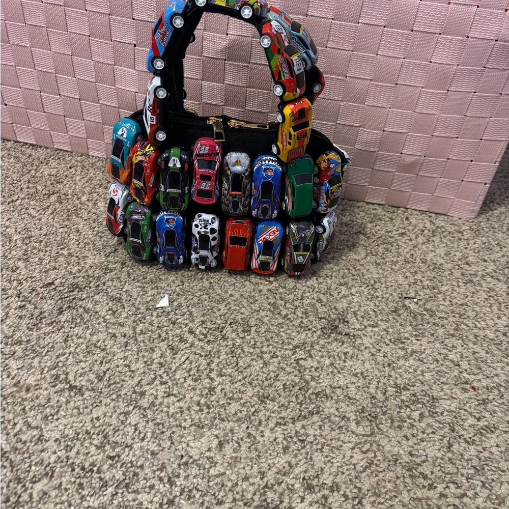 Novelty Mini Car Embellished Black Bag